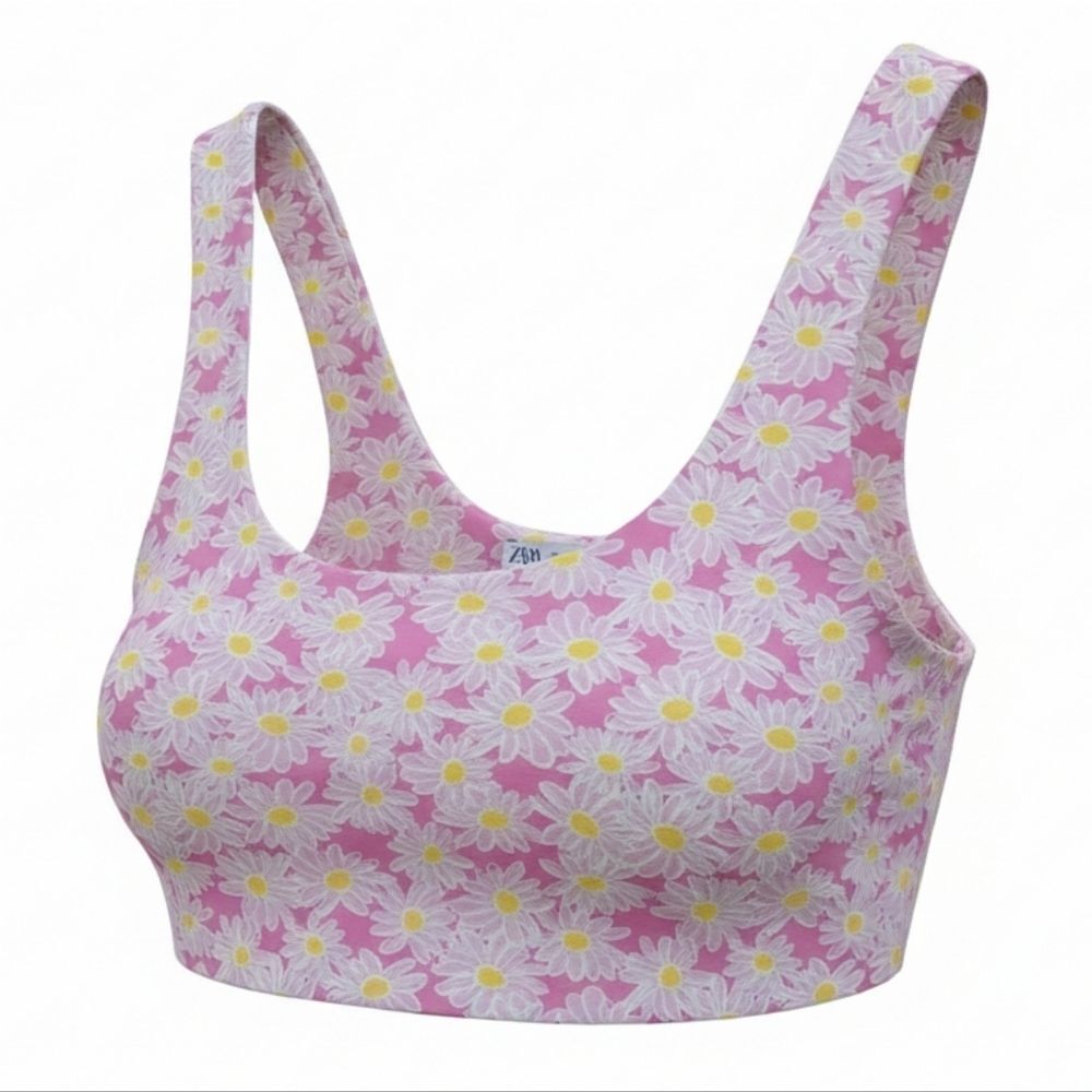 Zara Pink Floral Top with Yellow Accents